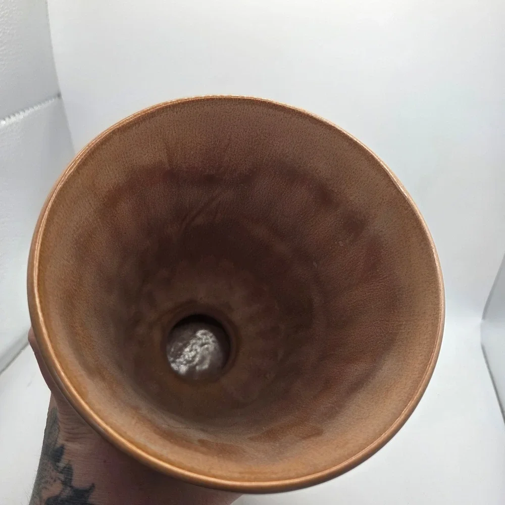 Vintage Red Wing Pottery M-1575 Brown Fleck Pedestal Vase USA MCM